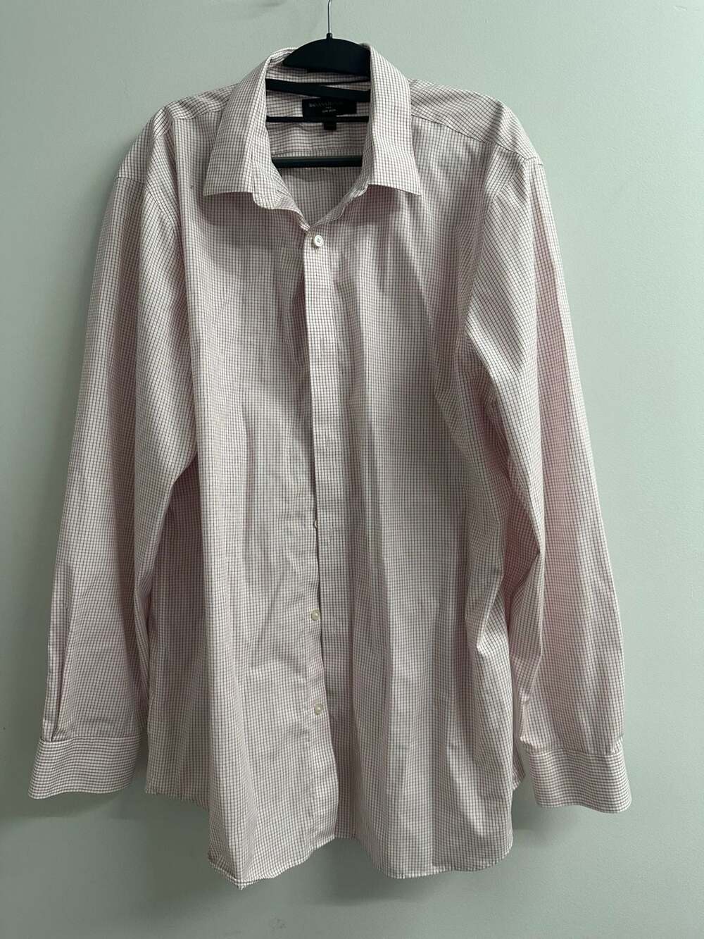 Banana Republic Non-Iron Men's Red and White Check  Button-Up Shirt XL